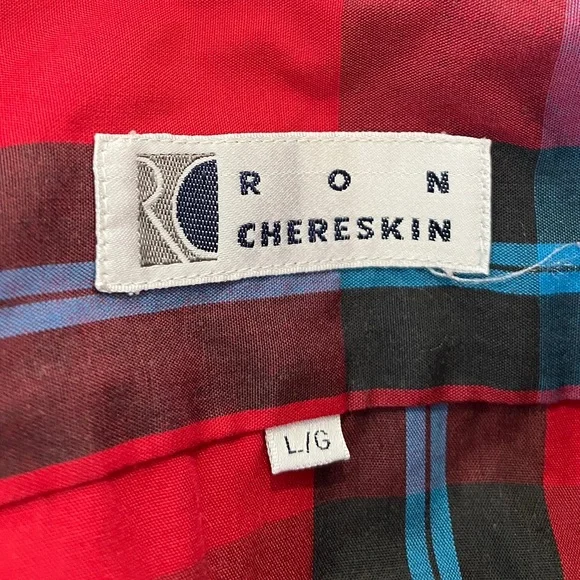 VINTAGE Ron Chereskin Plaid Long Sleeve Button Front Casual Shirt Made Hong Kong - Picture 7 of 13